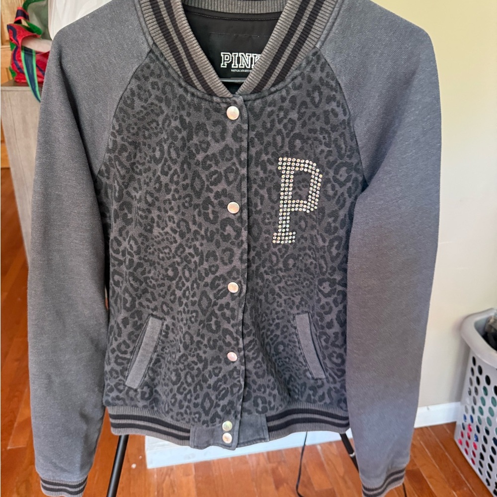 PINK Victoria's Secret Striped Gray Jacket
